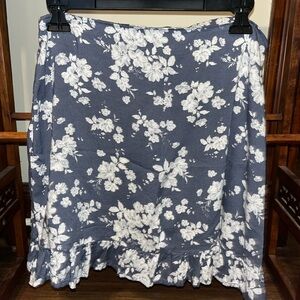 SO Grey Floral Skirt with White Floral Pattern